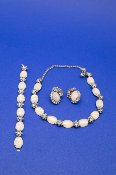 Hattie Carnegie Schmuck-Set in Silber und Mint
