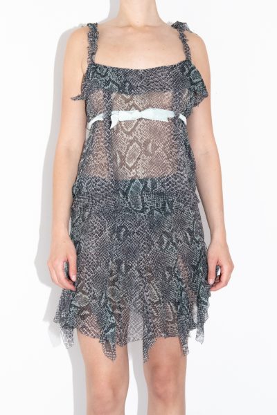 Louis Vuitton Top mit Schlangenmuster in Grau und Hellblau