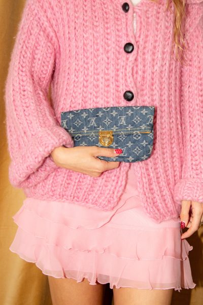 Vintage Louis Vuitton "Monogram Denim" Clutch in Blau