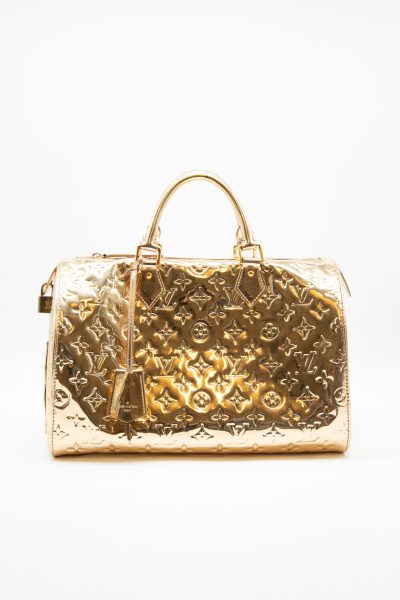 Vintage Louis Vuitton "Speedy Monogramm Miroir" Tasche in Gold