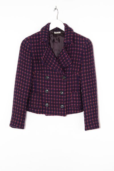 Vintage Miu Miu Blazer in Dunkelblau und Pink