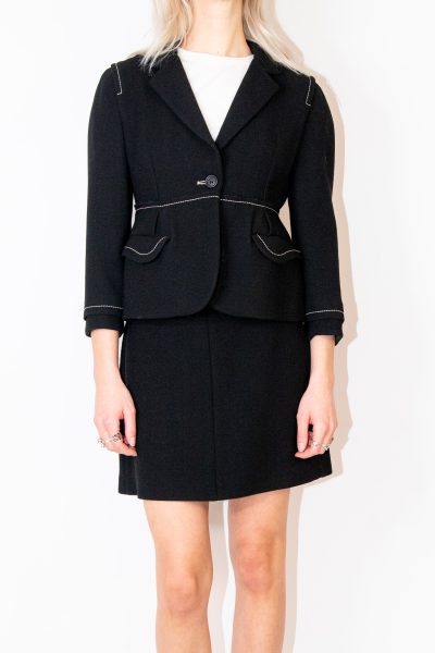 Vintage Miu Miu Kostüm mit Ziernaht in Schwarz