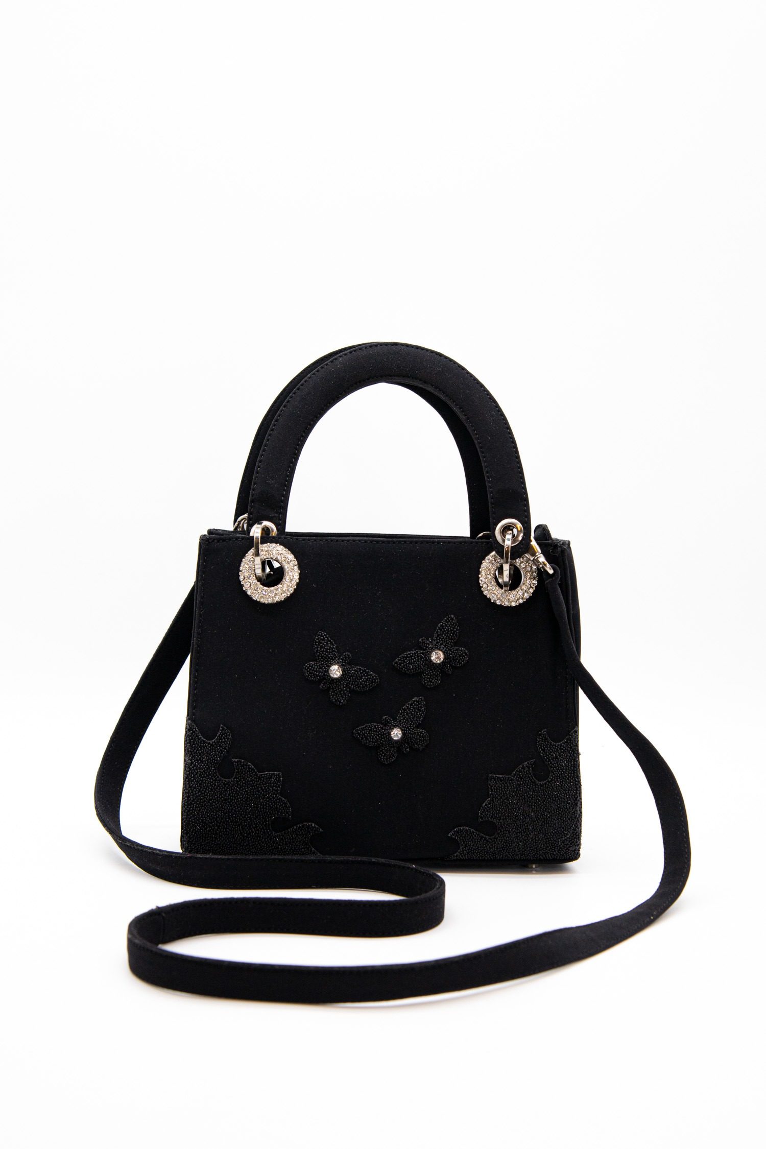 Thumbnail of http://Vintage%20Pensato%20Handtasche%20mit%20Perlen%20und%20Strass%20in%20Schwarz