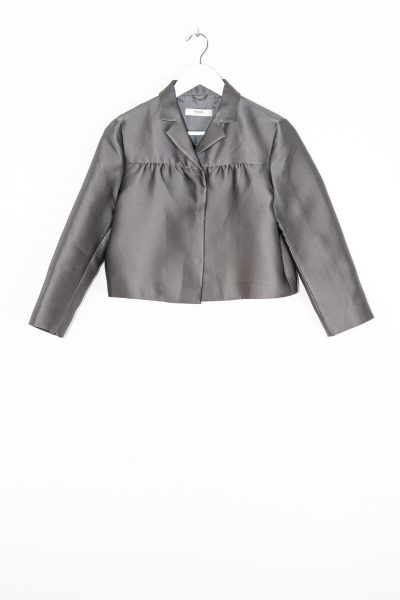 Prada Vintage Jacke in Grau aus Satin