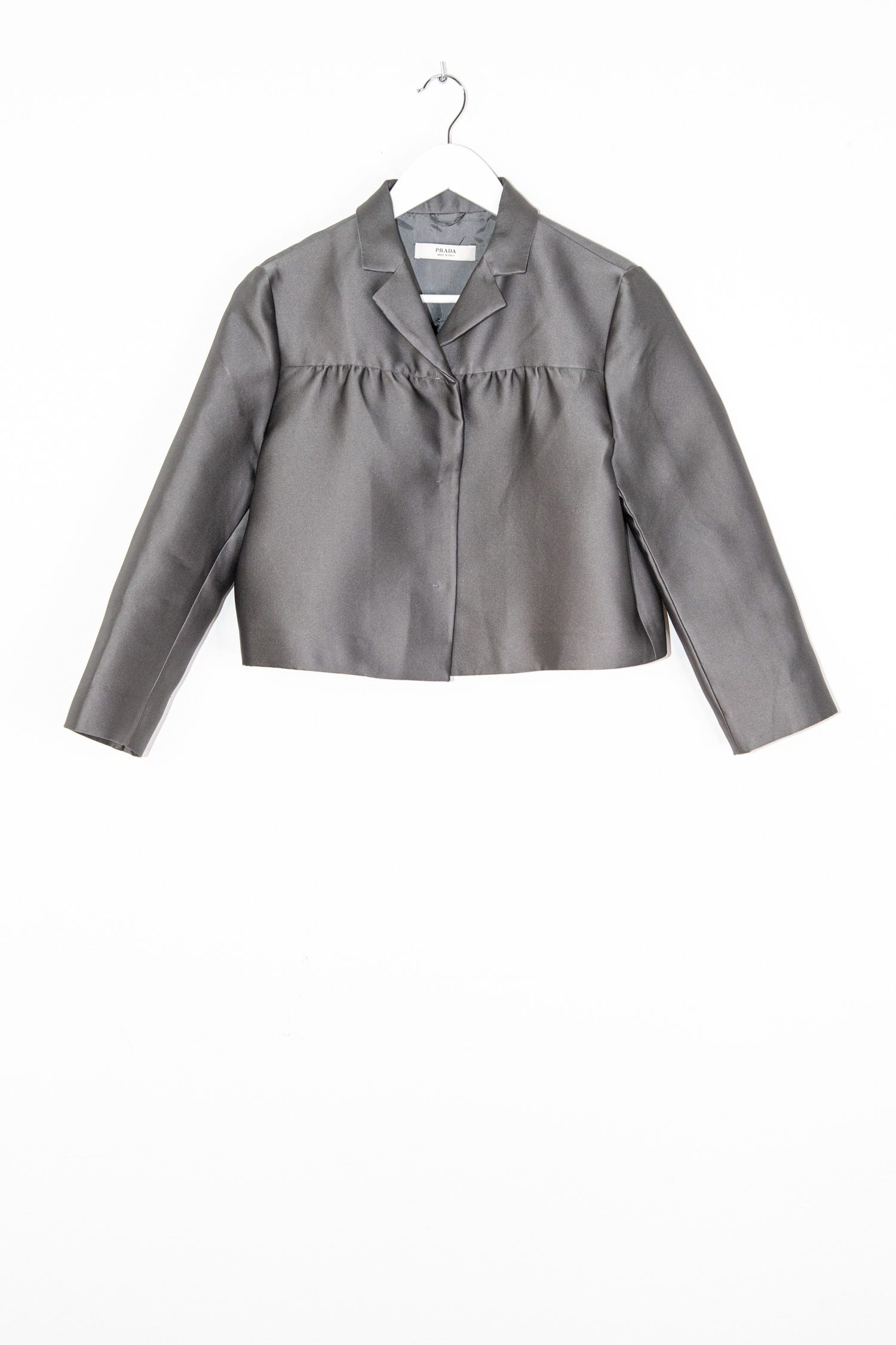 Thumbnail of http://Prada%20Vintage%20Jacke%20in%20Grau%20aus%20Satin