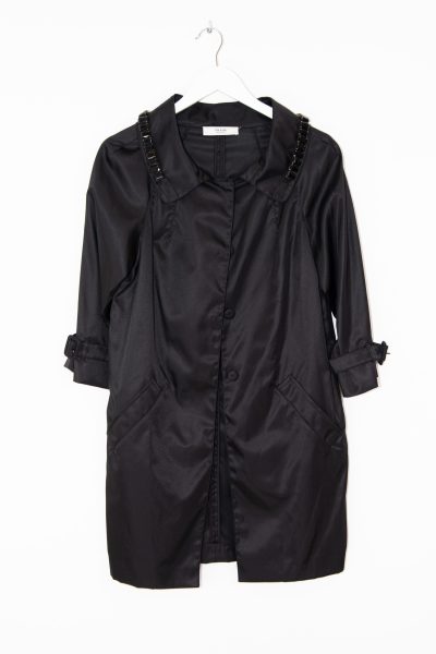 Vintage Prada Mantel mit Steinen in Schwarz