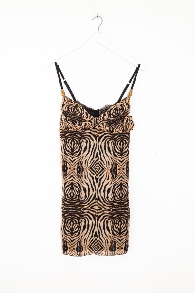 Roberto Cavalli Vintage Minikleid mit Tigermuster