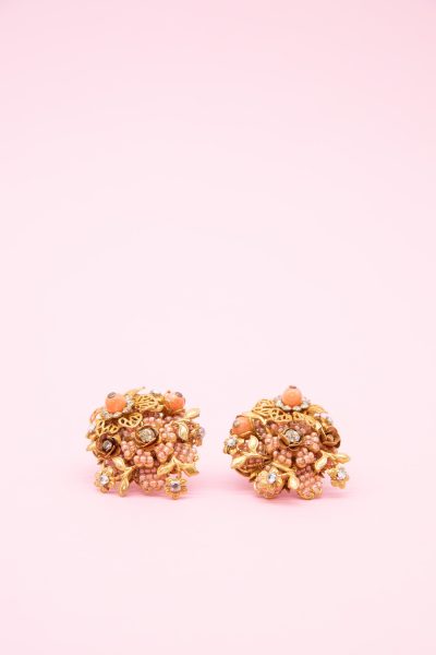 Stanley Hagler NYC Ohrclips in Apricot und Gold