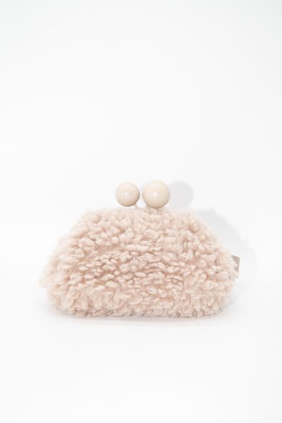 Weekend Max Mara "Pasticcino Breda" Plüsch Tasche in Beige