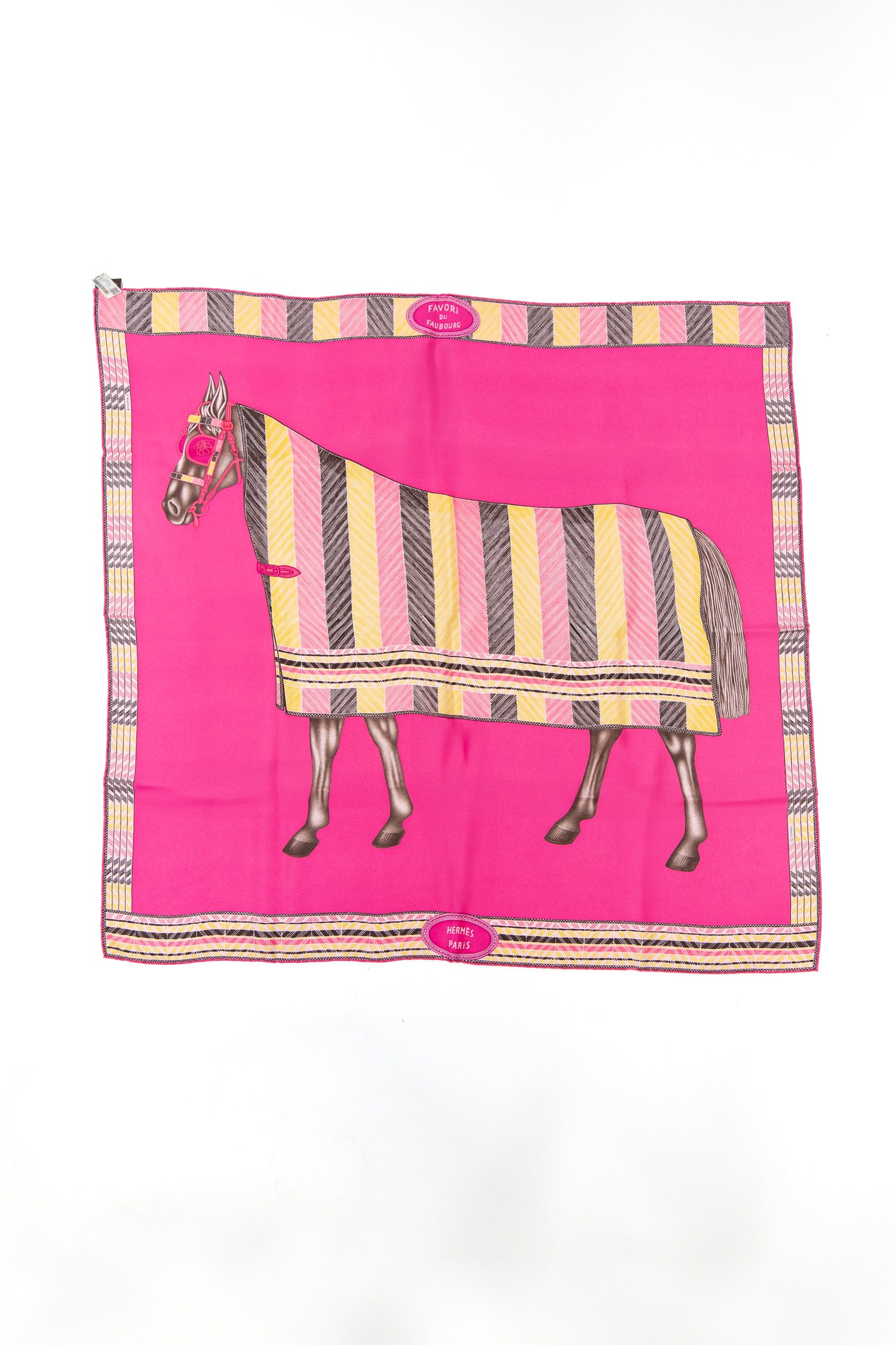Hermès "Favori du Faubourg" Seidentuch in Pink