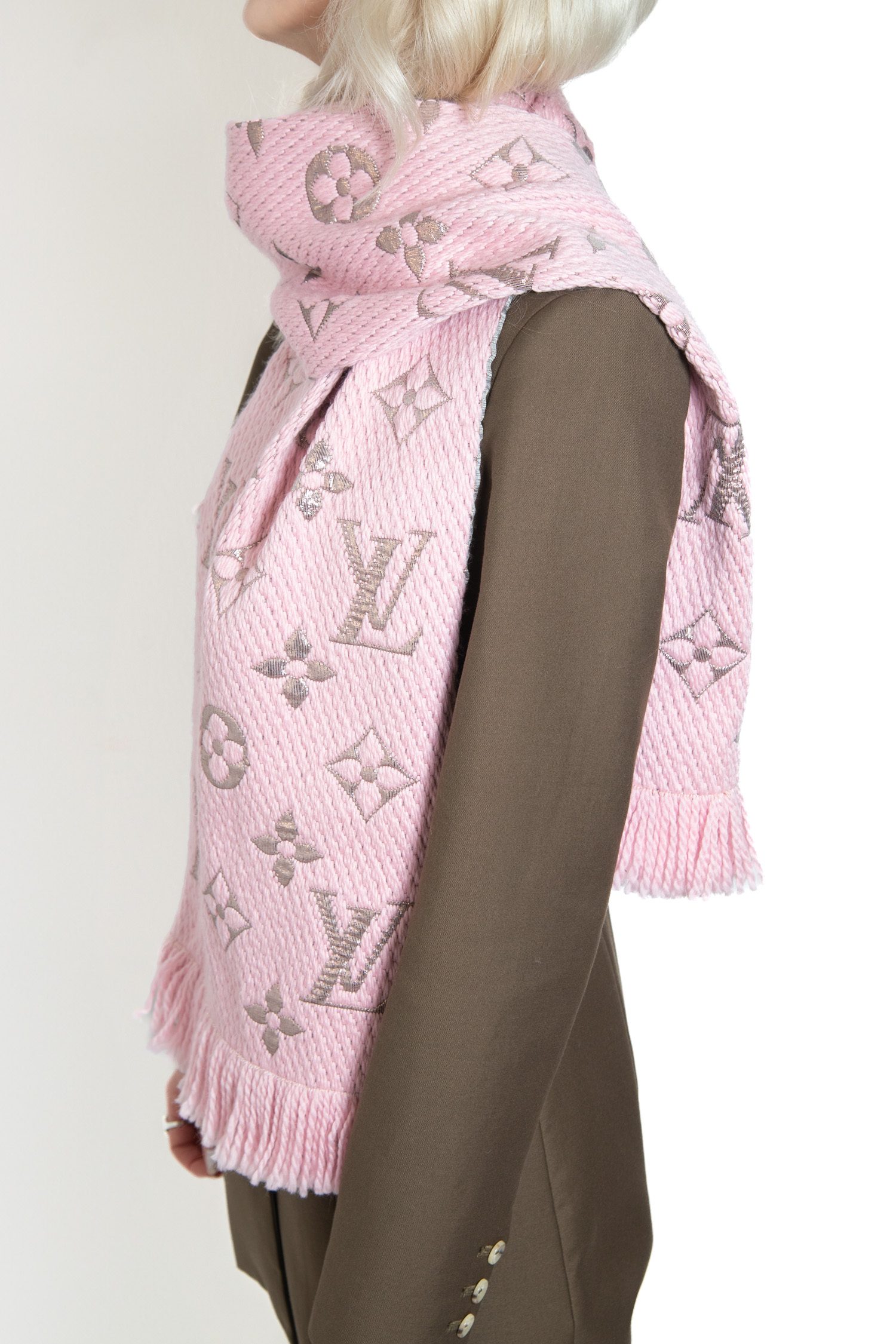 Louis Vuitton "Logomania Shine" Schal in Rosa