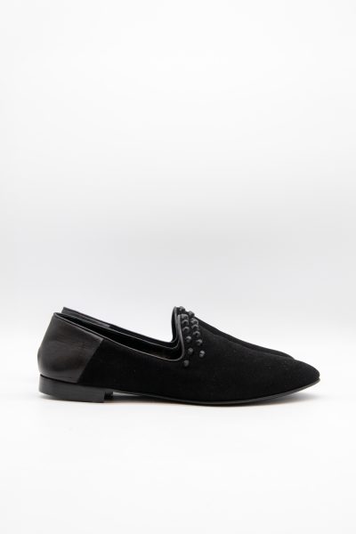 Giuseppe Zanotti Slipper mit Nieten in Schwarz