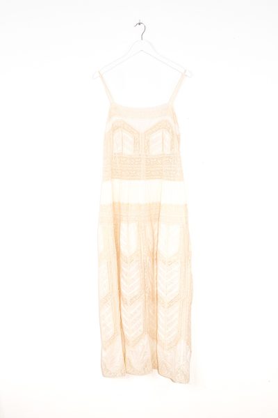 Zimmermann "Acacia" Trägerkleid mit Spitze in Ecru und Hellbeige