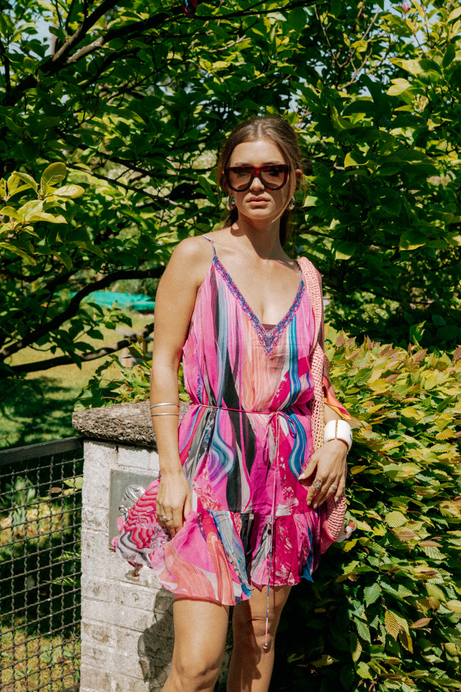 Camilla Minikleid mit Gürtel in Bunt
