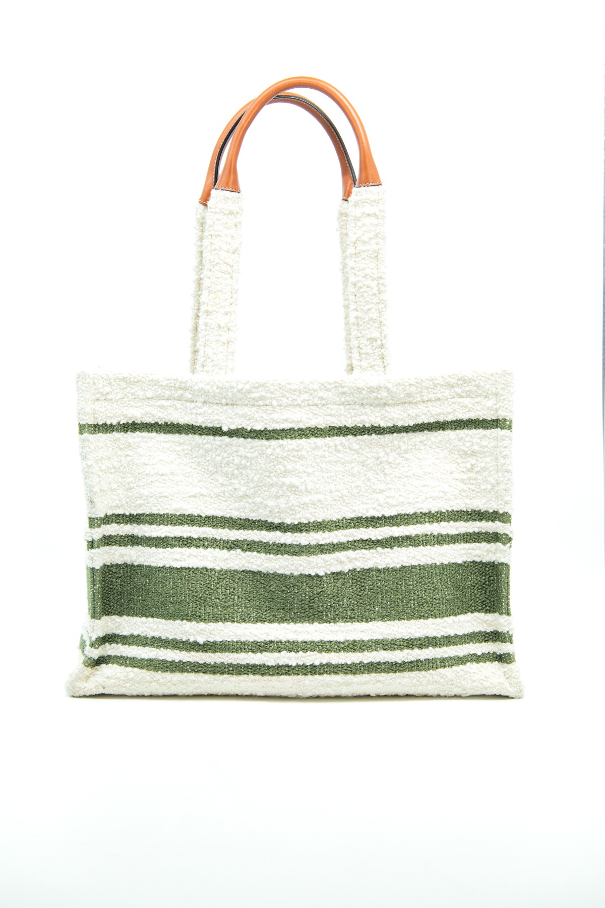 Celine "Triomphe Cabas Thais Large" Shopper in Ecru, Khaki und Braun