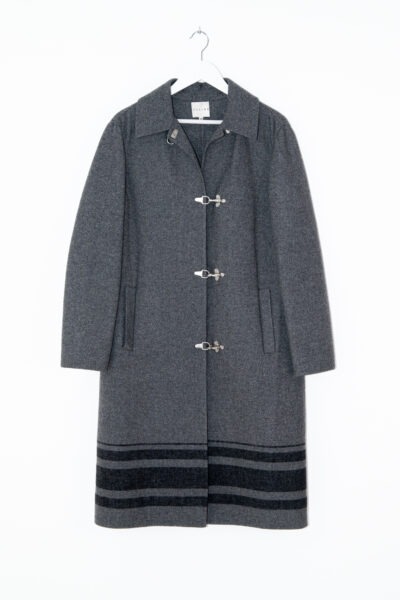 CELINE langer Mantel mit Streifen in Grau