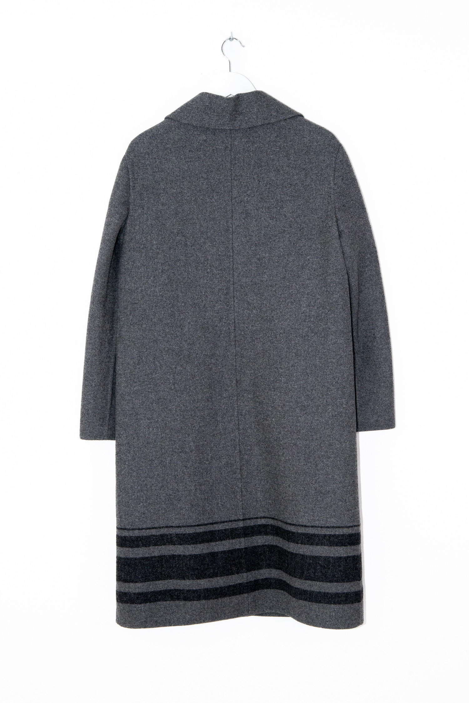 CELINE langer Mantel mit Streifen in Grau