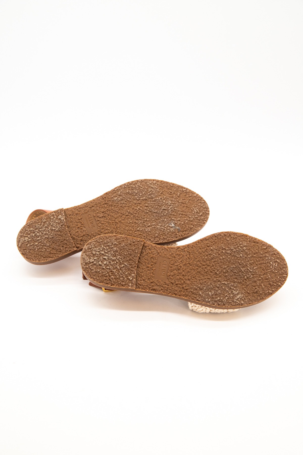 Celine "Lympia" Sandalen in Beige und Hellbraun