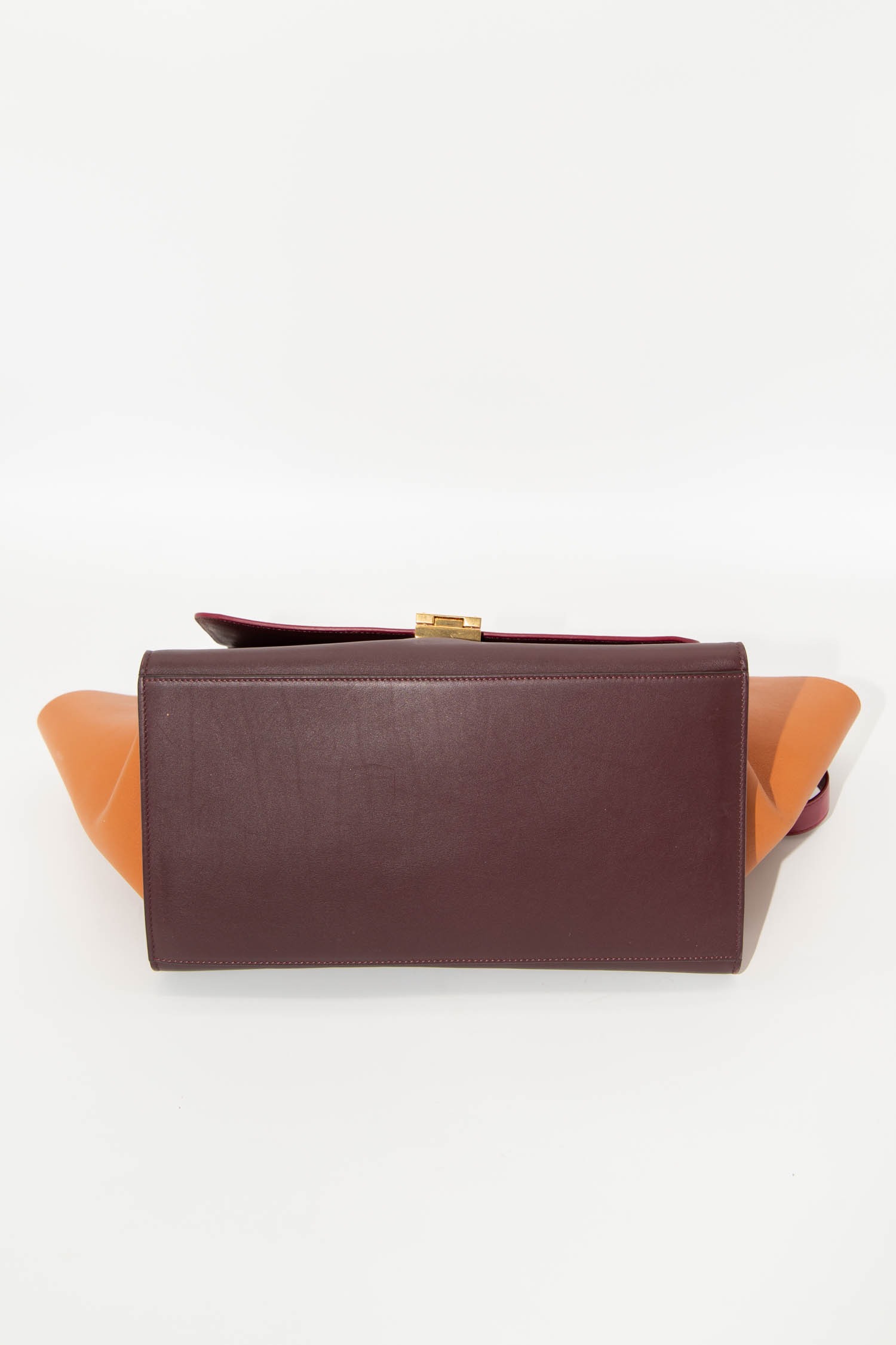 Céline "Trapeze Medium" Handtasche in Aubergine und Braun