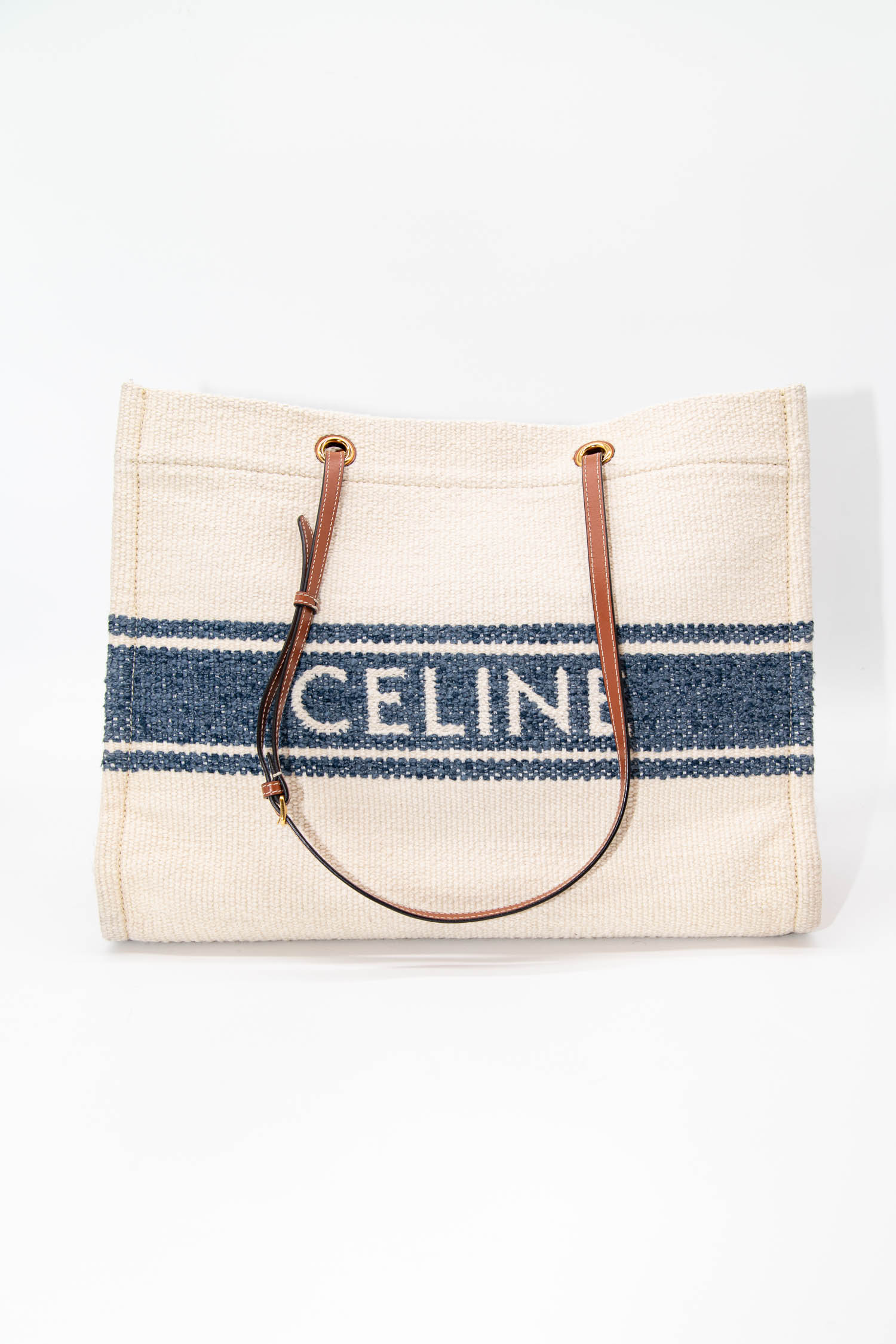 Celine "2020 Canvas Plein Soleil Horizontal Cabas Tote Bag" in Ecru