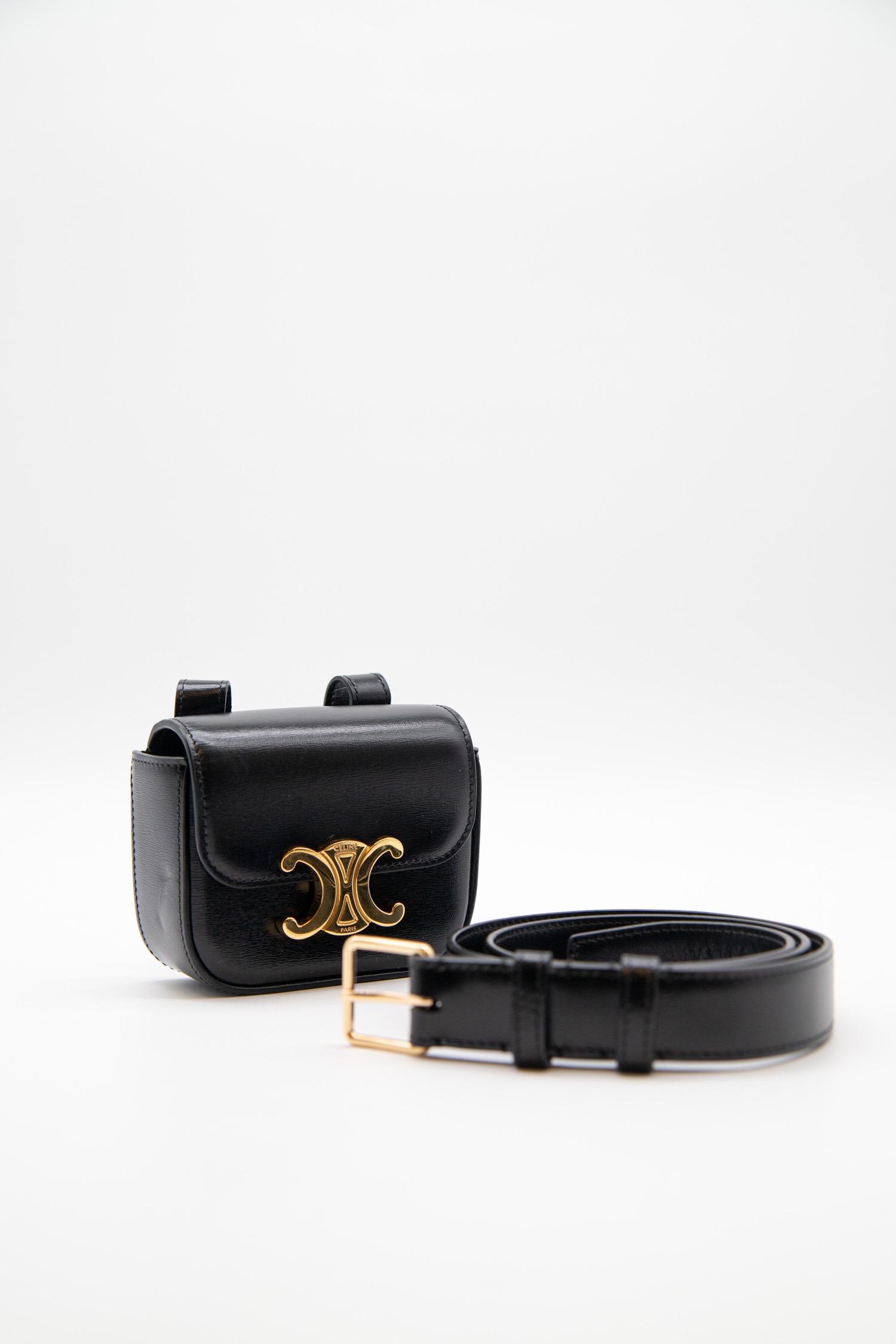 Celine "Mini Claude" Gürteltasche in Schwarz