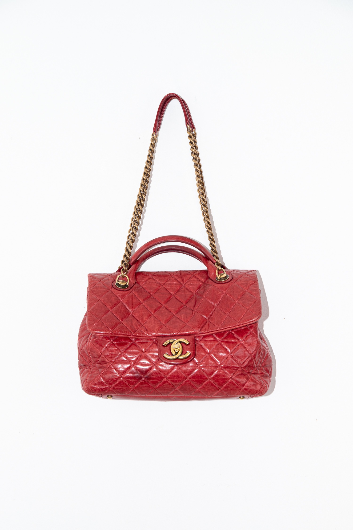 Chanel "Castle Rock" Schultertasche in Rot und Gold