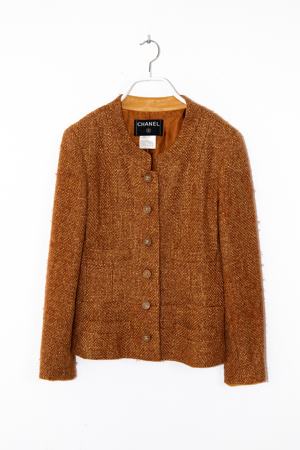 Chanel Jacke mit Schal in Orange und Ocker