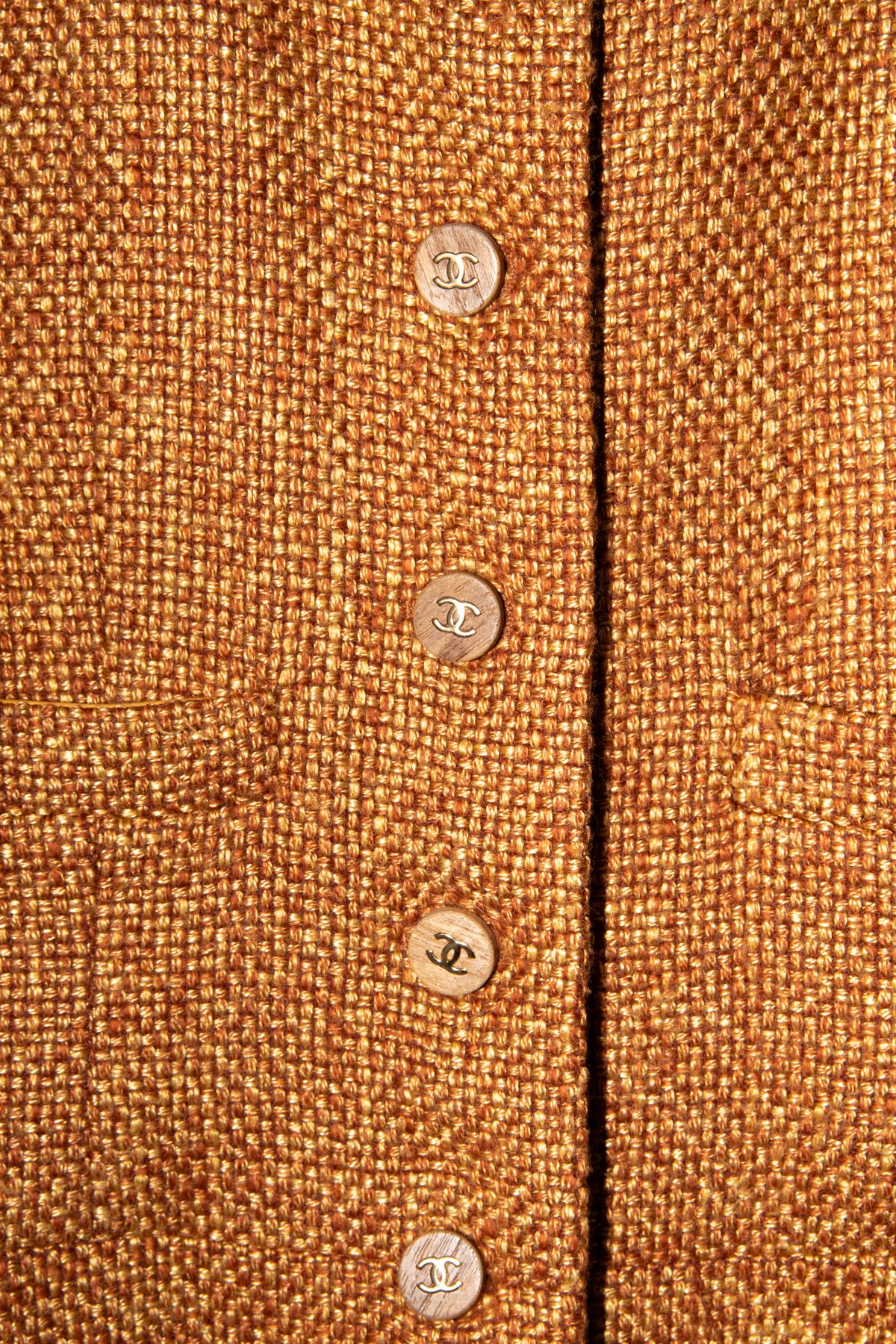 Chanel Jacke mit Schal in Orange und Ocker