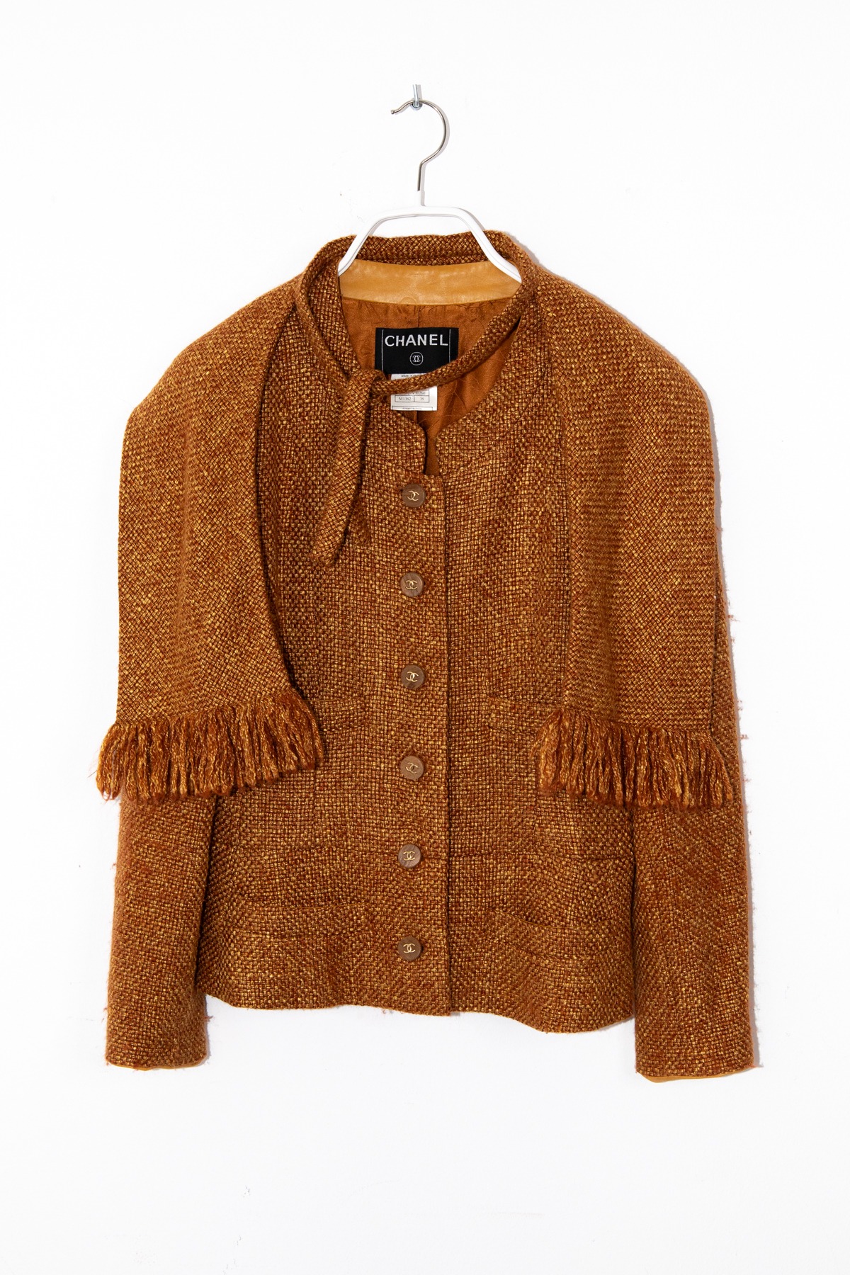 Chanel Jacke mit Schal in Orange und Ocker