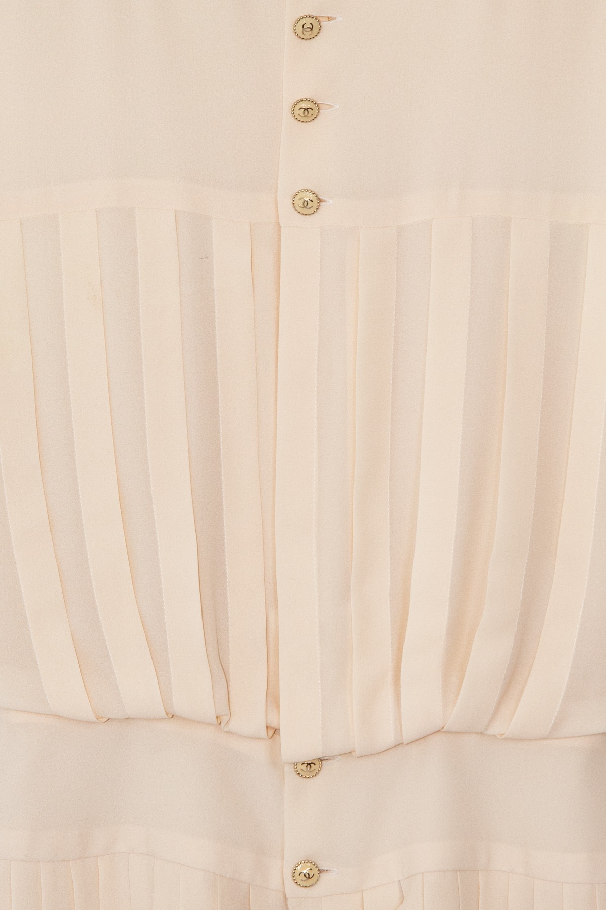 Chanel Minikleid aus Seide in Ecru