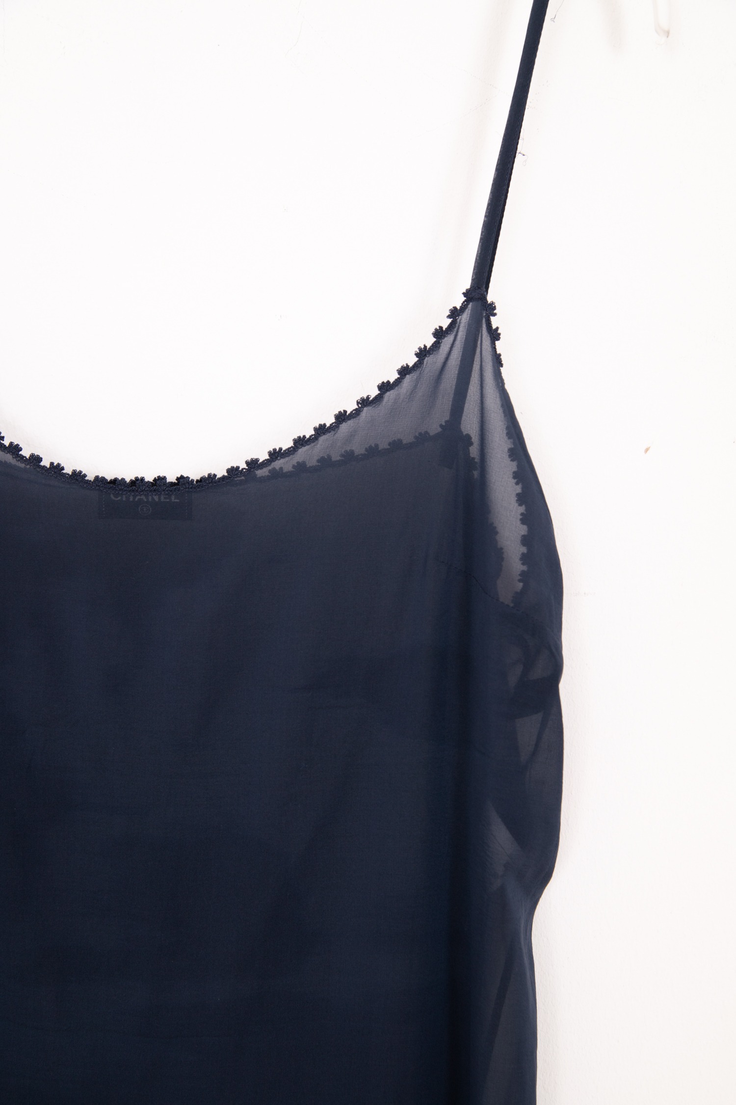 Chanel Strickkleid in Marineblau und Silber
