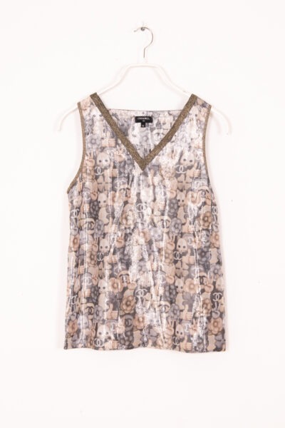 Chanel "Cat Emoticon" Top in Metallic-Optik