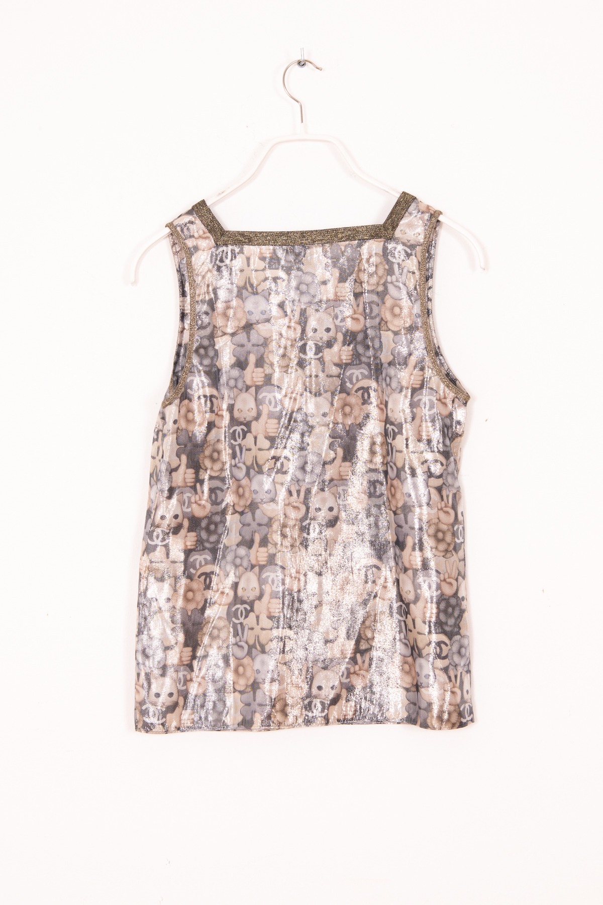 Chanel "Cat Emoticon" Top in Metallic-Optik