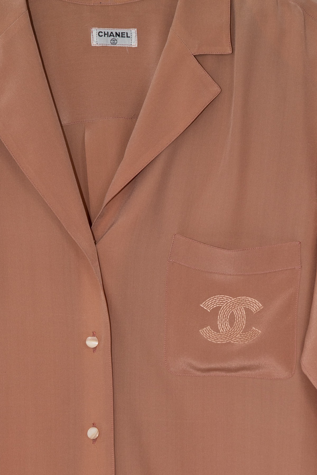 Chanel Vintage Set aus Seide in Altrosa