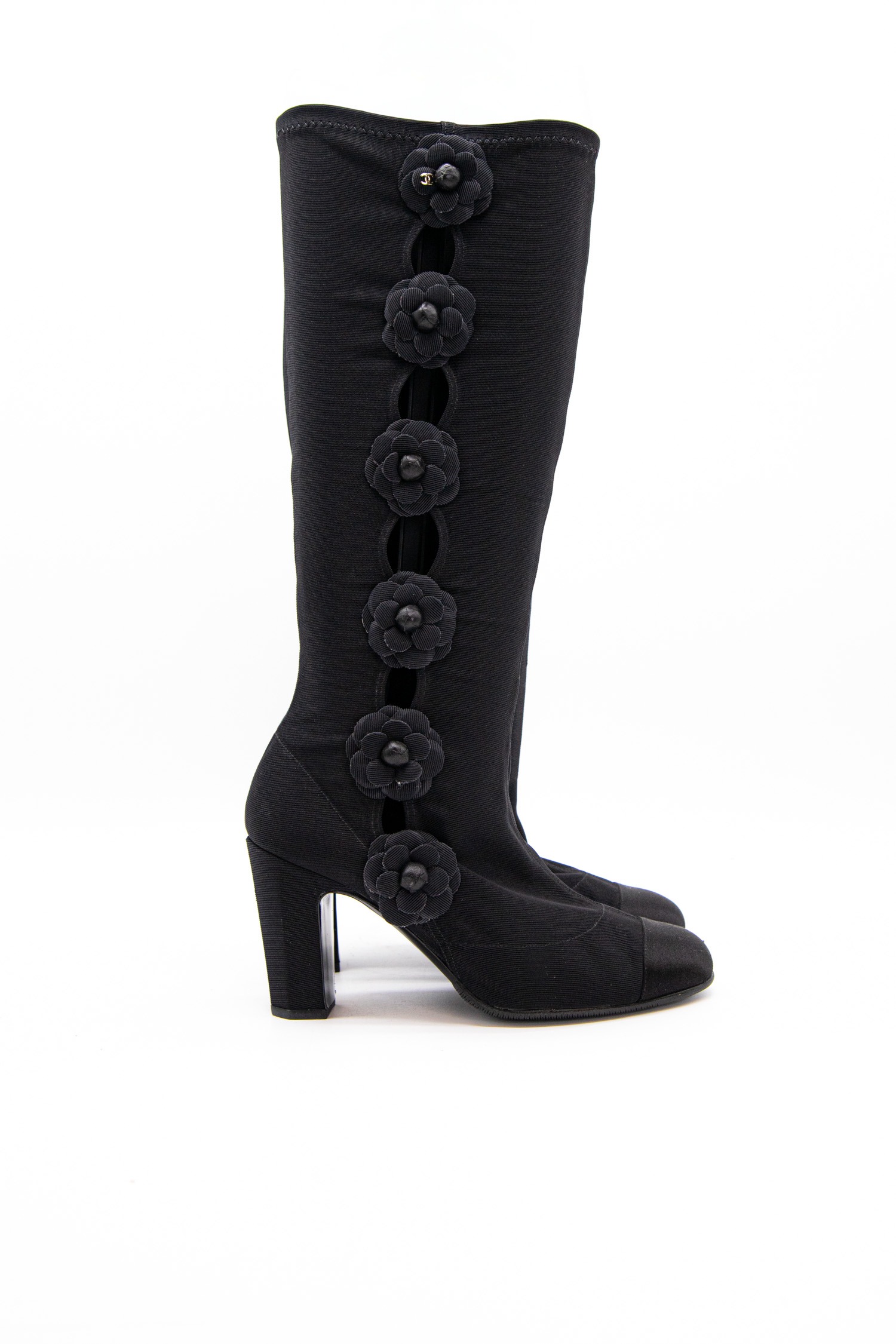 Vintage Chanel Stiefel mit Kamelien