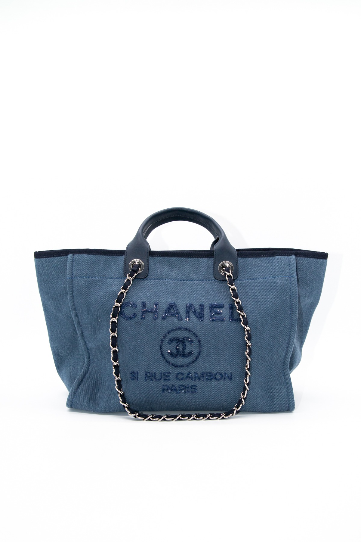 Chanel "Deauville" Umhängetasche in Blau