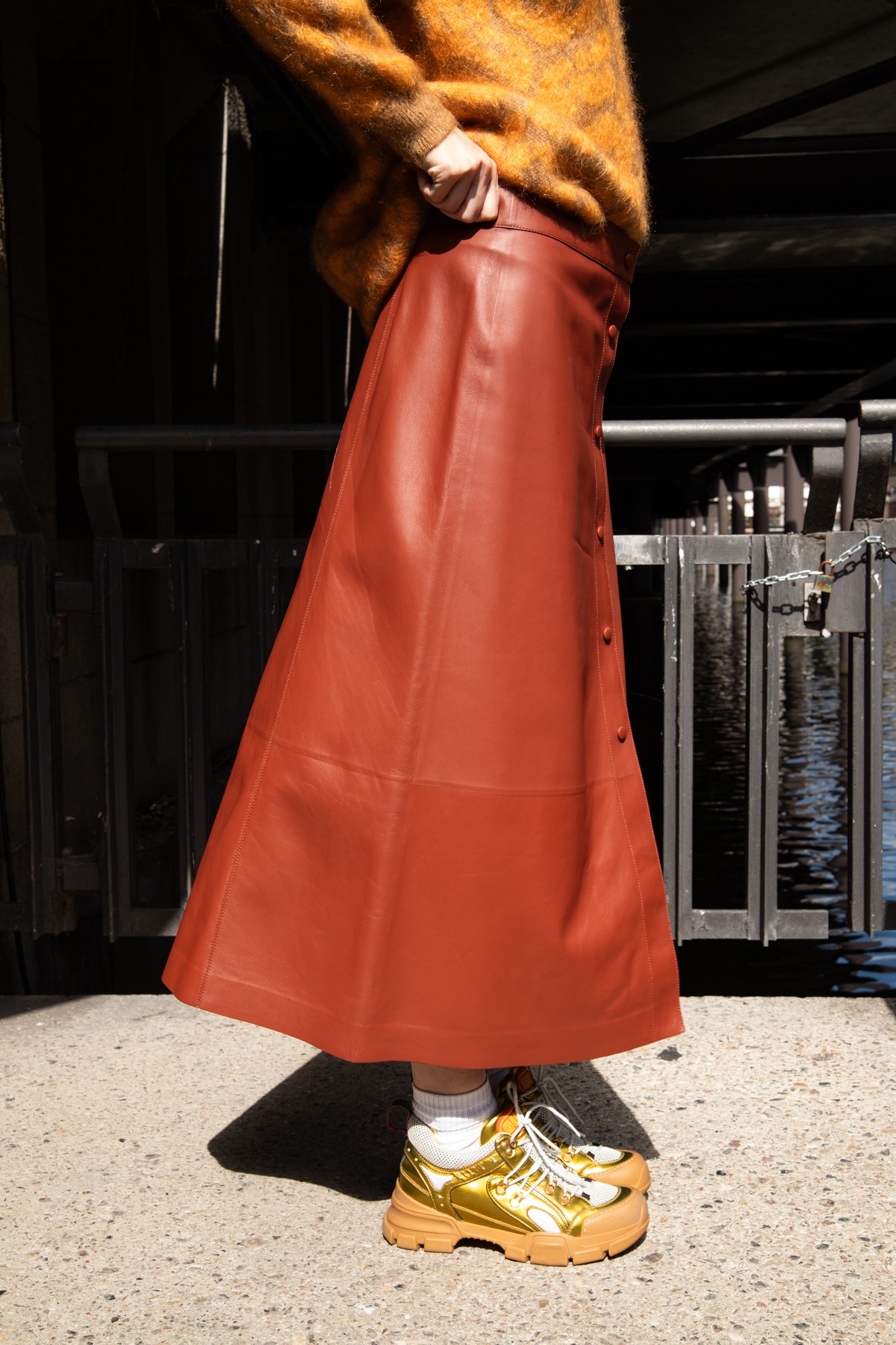 Chloé Midirock aus Leder in Rostbraun