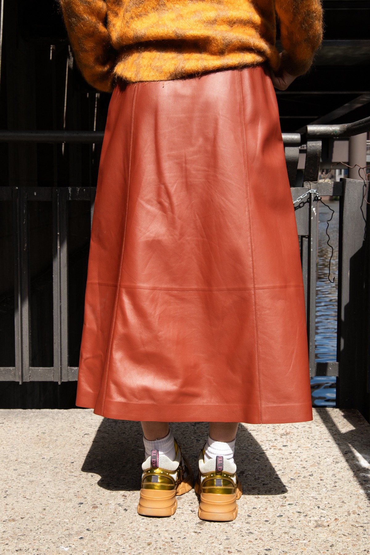 Chloé Midirock aus Leder in Rostbraun