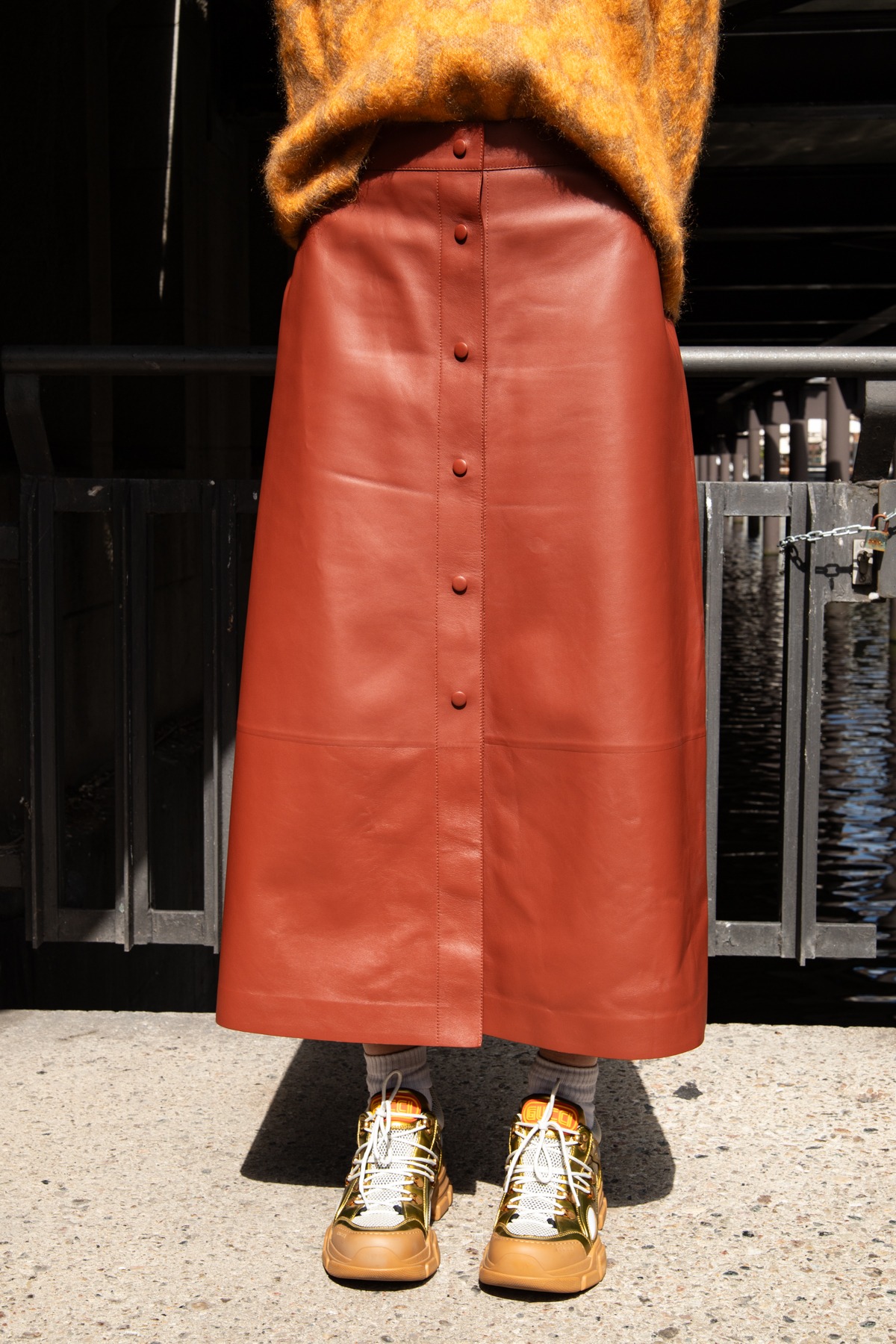 Chloé Midirock aus Leder in Rostbraun