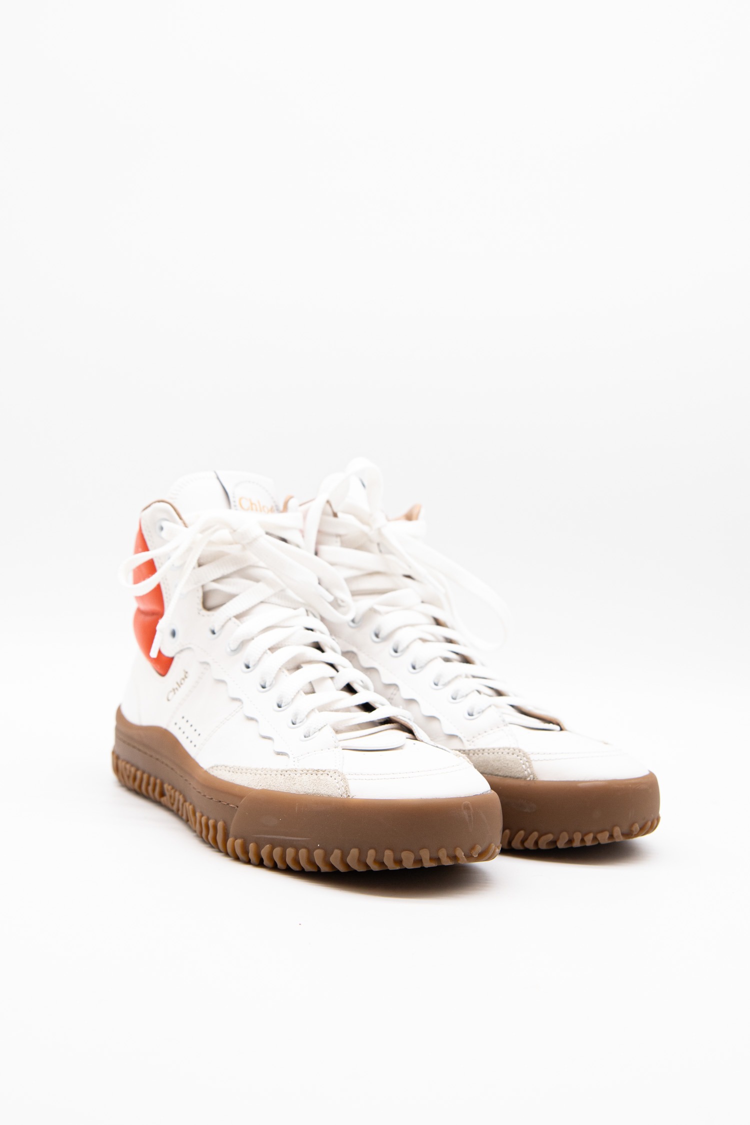 Chloé "Frankie" High-Top Sneaker in Weiß