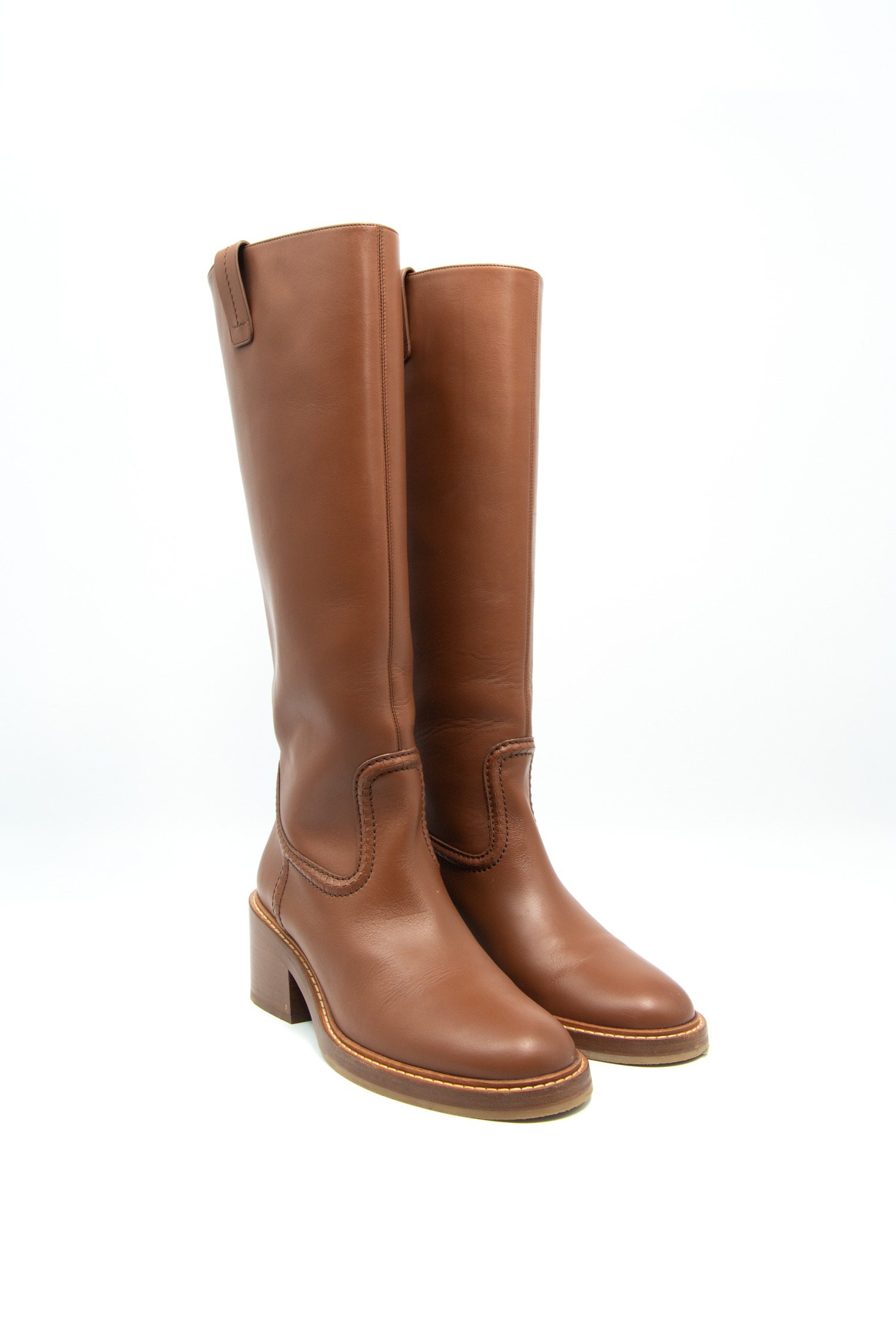 Chloé "Mallo" Stiefel aus Leder in Camel