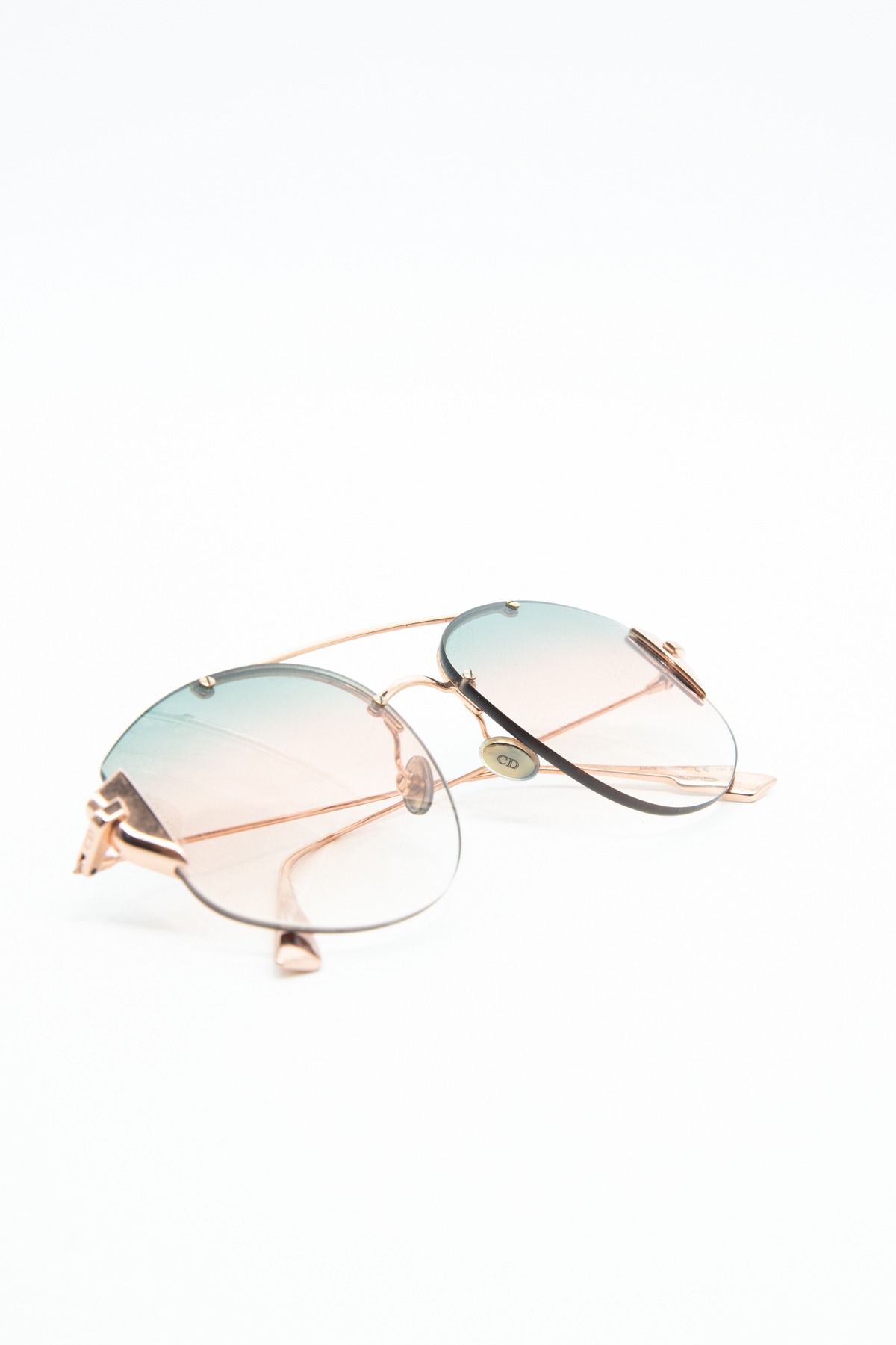 Dior "Stronger" Sonnenbrille in Roségold, Pink und Blau
