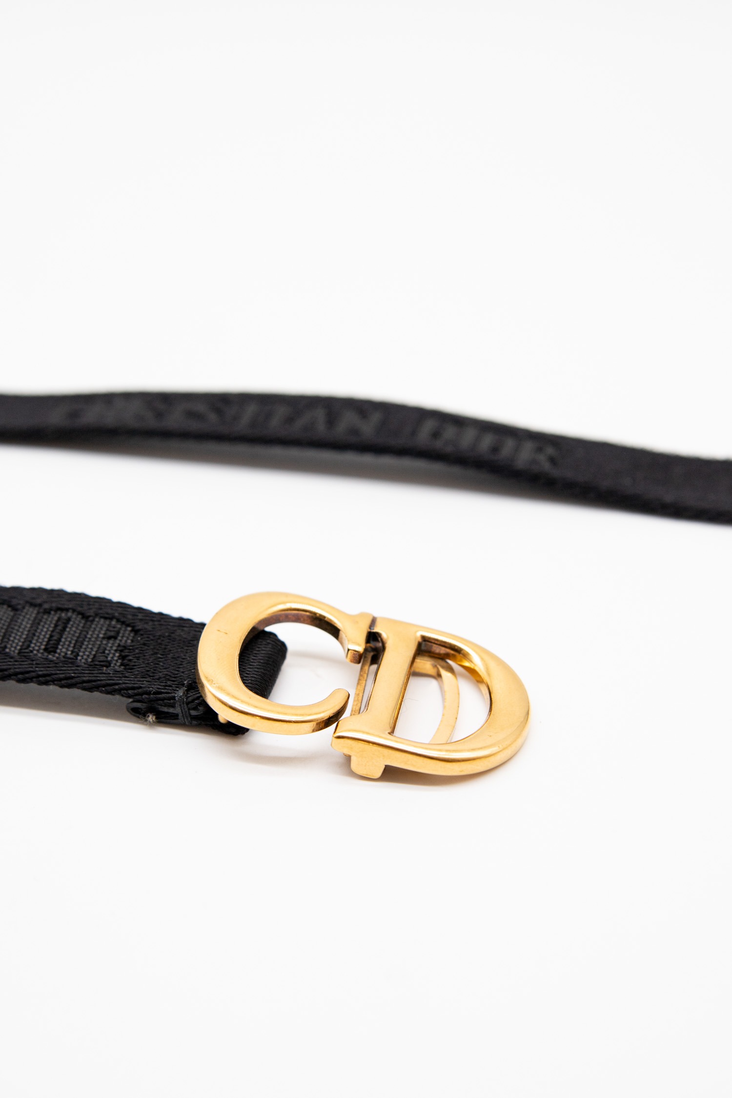 Dior Stoffgürtel mit Logoschnalle in Schwarz