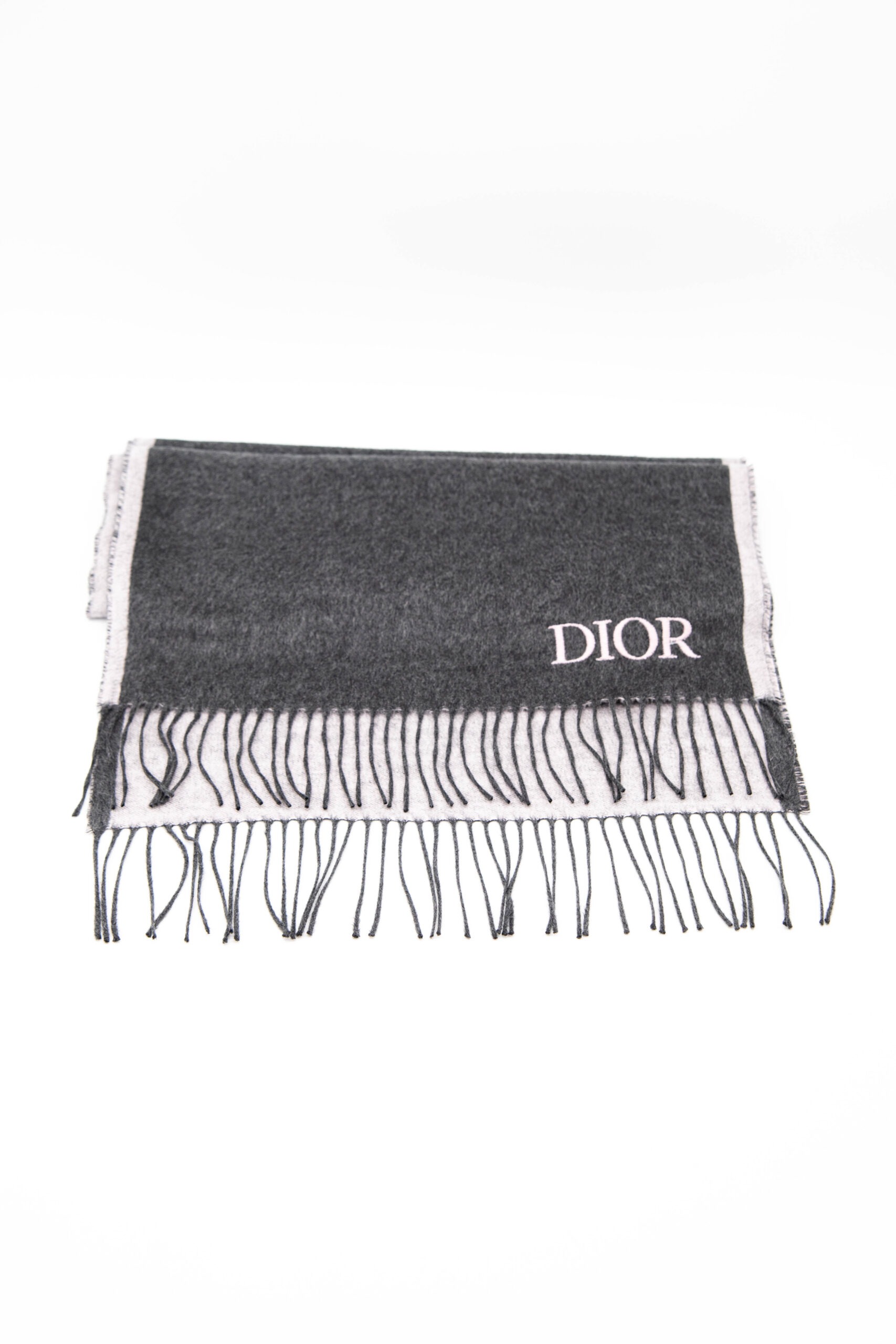 Dior Schal mit Fransen in Dunkelgrau