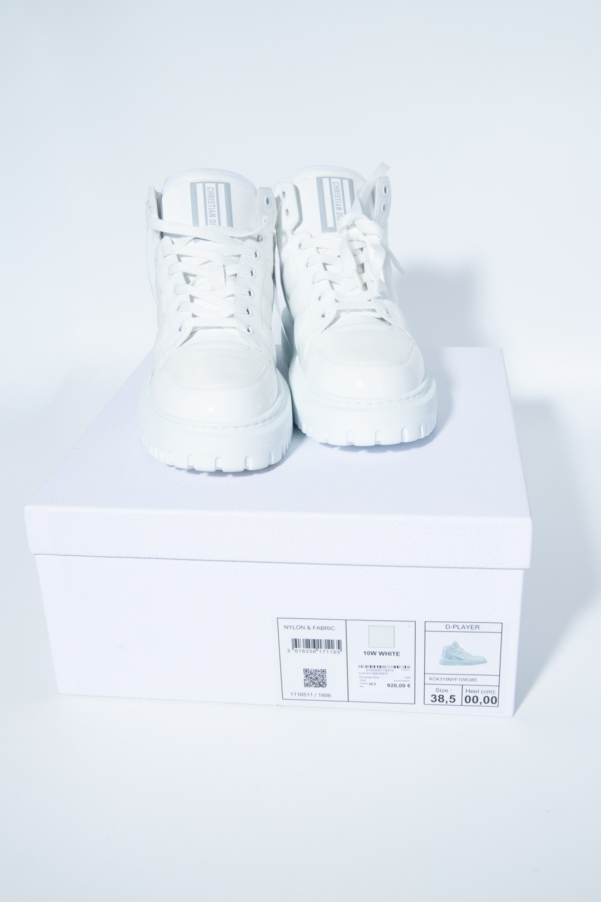 Dior "D-Player" High Top Sneaker in Weiß und Hellgrau