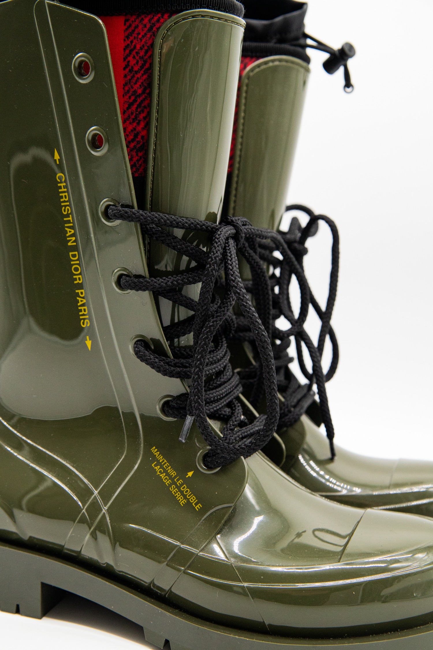 Dior "Diorcamp" Regenstiefel in Olivgrün