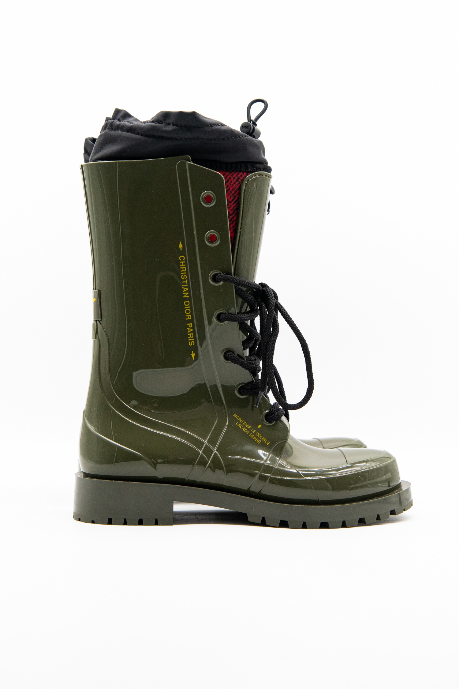 Dior "Diorcamp" Regenstiefel in Olivgrün