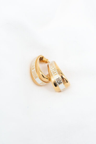 Dior "Code" Ohrringe in Gold und Weiß