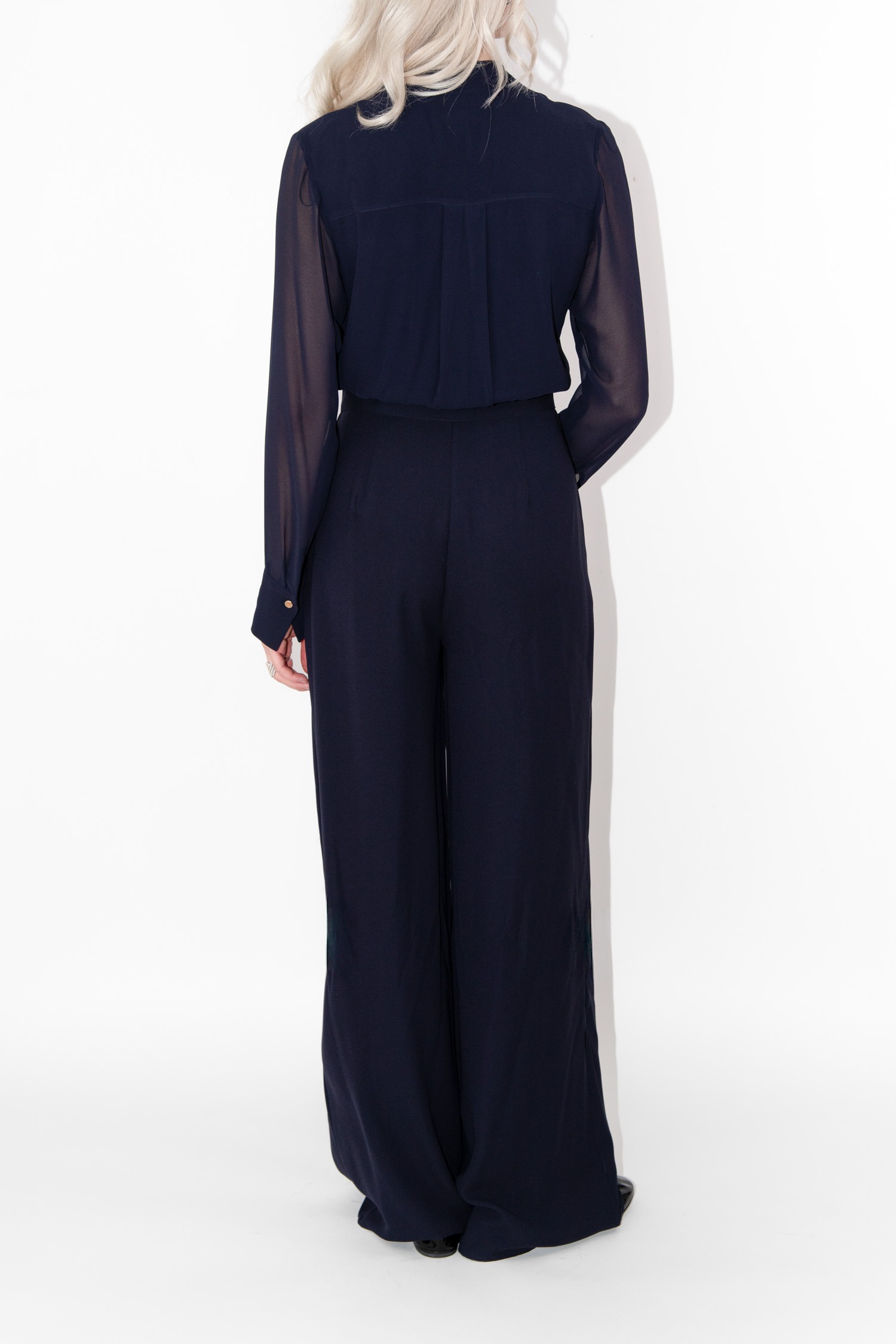 COMMA, Jumpsuit mit Bindeband in Dunkelblau