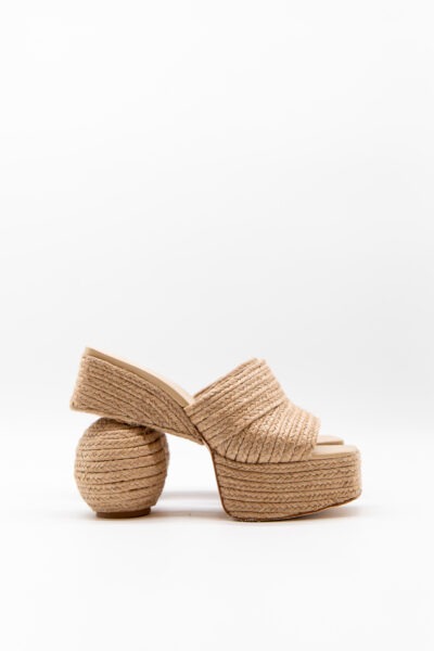 Cult Gaia "Ashley Platform" Sandalette in Jute